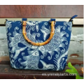 Bolso de mujer de lino y algodón de bambú étnico Batik